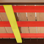 Modern Brown Wood Bunk Bed with Mattress & Bookshelf for Kids