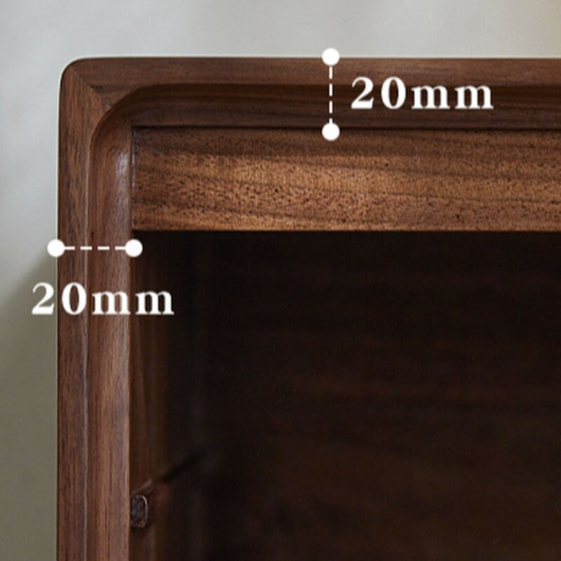 Modern Brown Wood Drawer Storage Nightstand with Two Drawers