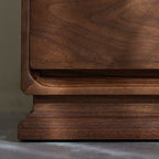 Modern Brown Wood Drawer Storage Nightstand with Two Drawers