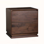 Modern Brown Wood Drawer Storage Nightstand with Two Drawers