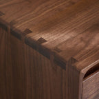 Modern Brown Wood Drawer Storage Nightstand with Two Drawers