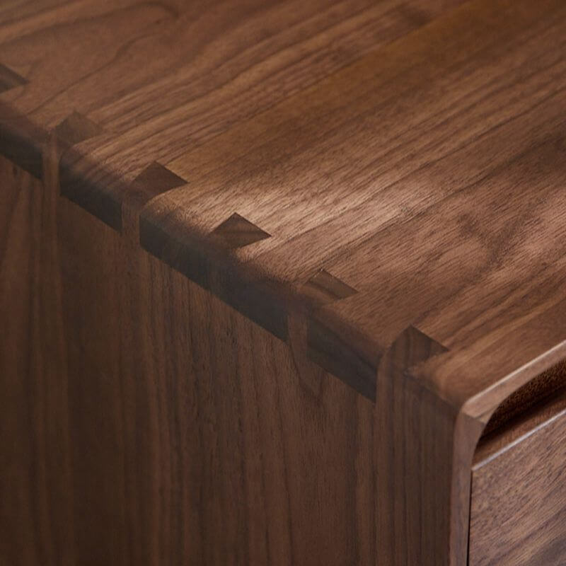 Modern Brown Wood Drawer Storage Nightstand with Two Drawers