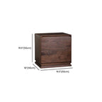 Modern Brown Wood Drawer Storage Nightstand with Two Drawers Dimensions