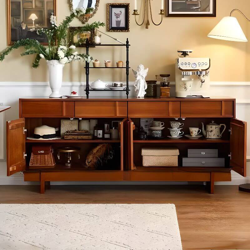 Modern Brown Wood Sideboard/Credenza - Multi-Size Options サブ画像