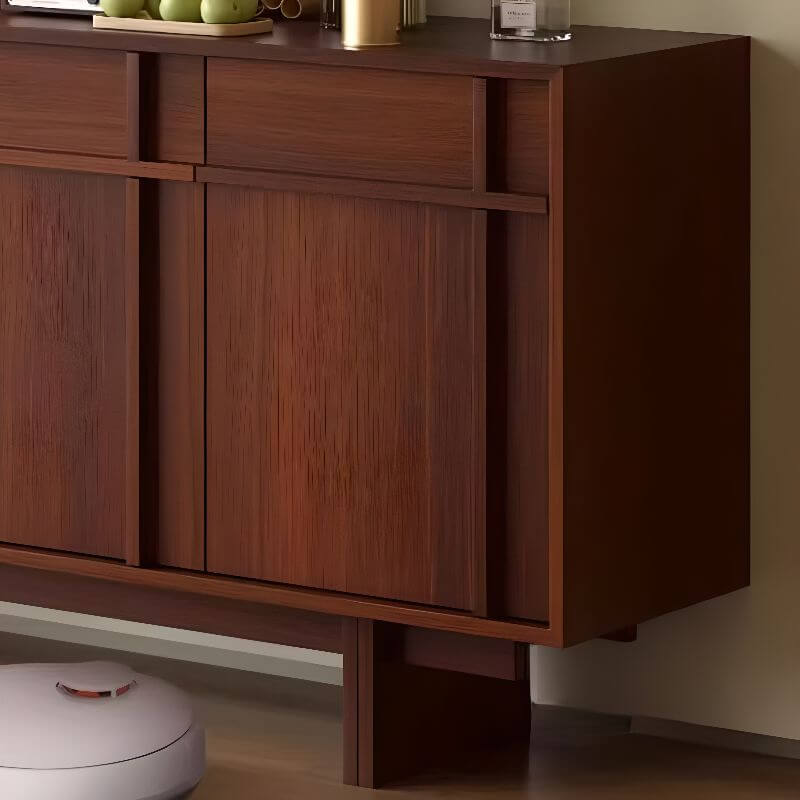 Modern Brown Wood Sideboard/Credenza - Versatile Storage Solutions