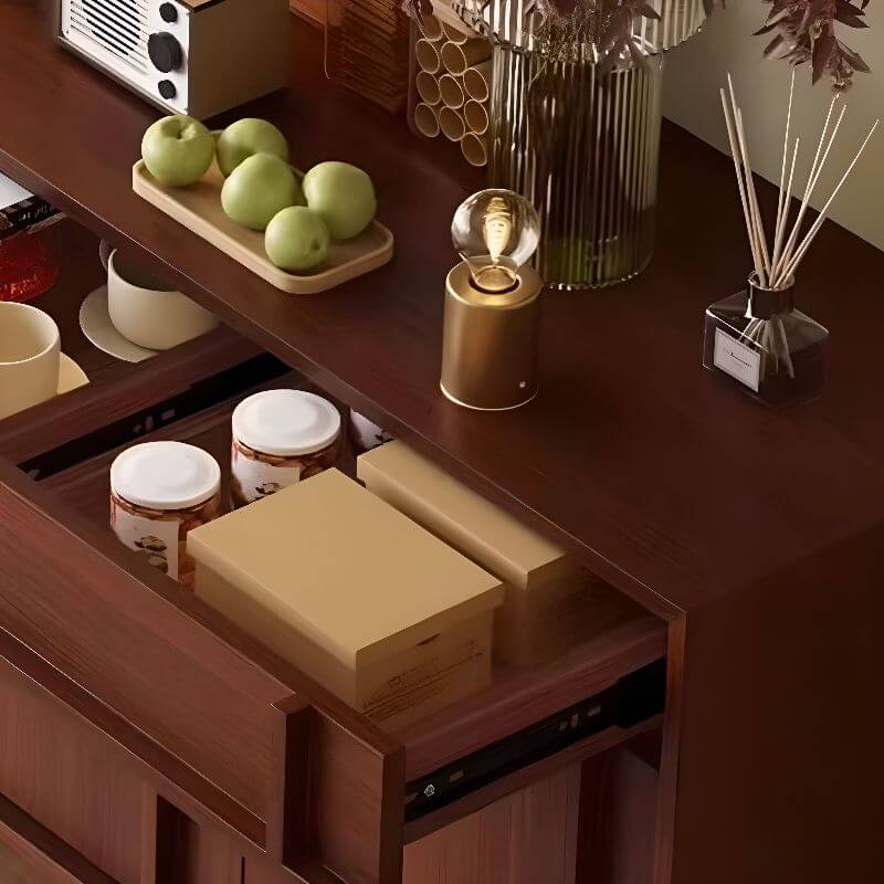 Modern Brown Wood Sideboard/Credenza - Versatile Storage Solutions