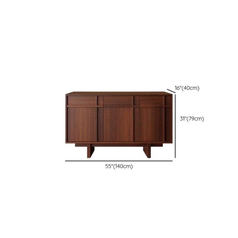 Modern Brown Wood Sideboard/Credenza - Versatile Storage Solutions Dimensions