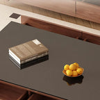 Modern Brown Wood TV Stand with LED Lighting and Cable Management