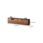 Modern Brown Wood TV Stand with LED Lighting and Cable Management Dimensions