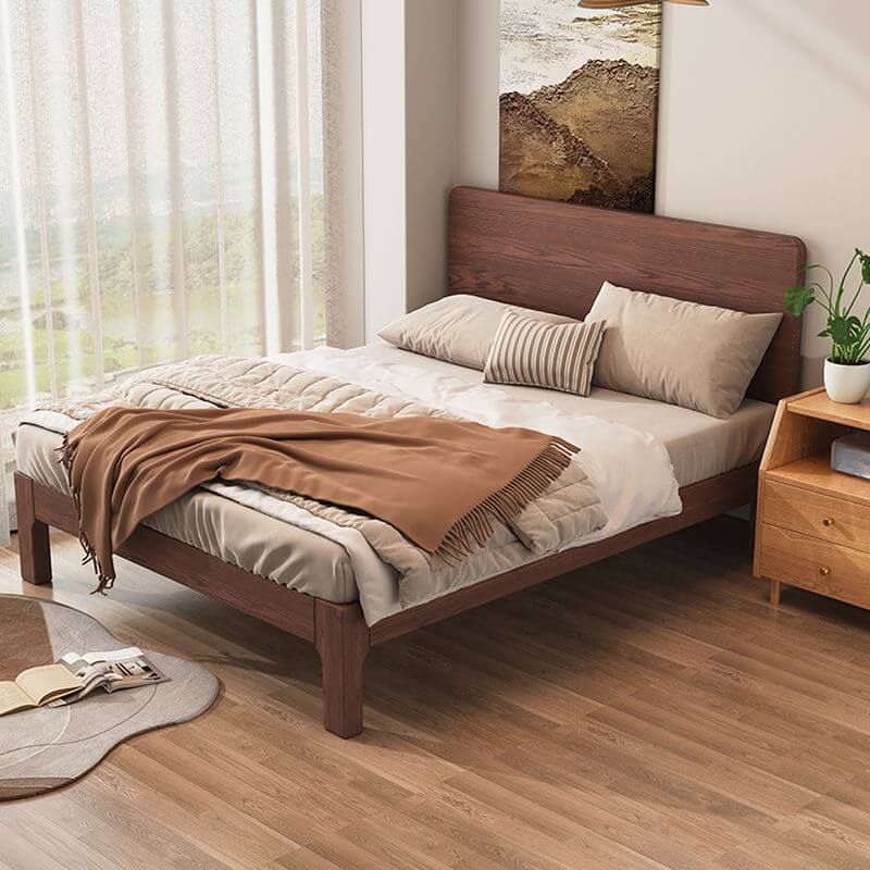 Modern Brown Wooden Bed for Kids - Multiple Sizes Available Main Product Image