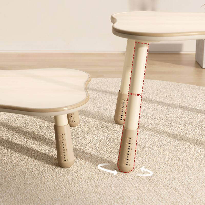 Modern Brown Wooden Play Table and Chair Set for Kids