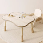 Modern Brown Wooden Play Table and Chair Set for Kids