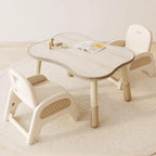 Modern Brown Wooden Play Table and Chair Set for Kids