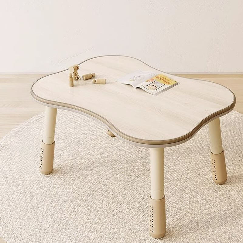 Modern Brown Wooden Play Table and Chair Set for Kids