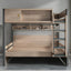 Modern Bunk Bed with Bookshelf and Ladder in Medium Wood Finish