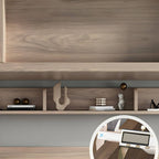 Modern Bunk Bed with Bookshelf and Ladder in Medium Wood Finish