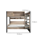 Modern Bunk Bed with Bookshelf and Ladder in Medium Wood Finish Dimensions