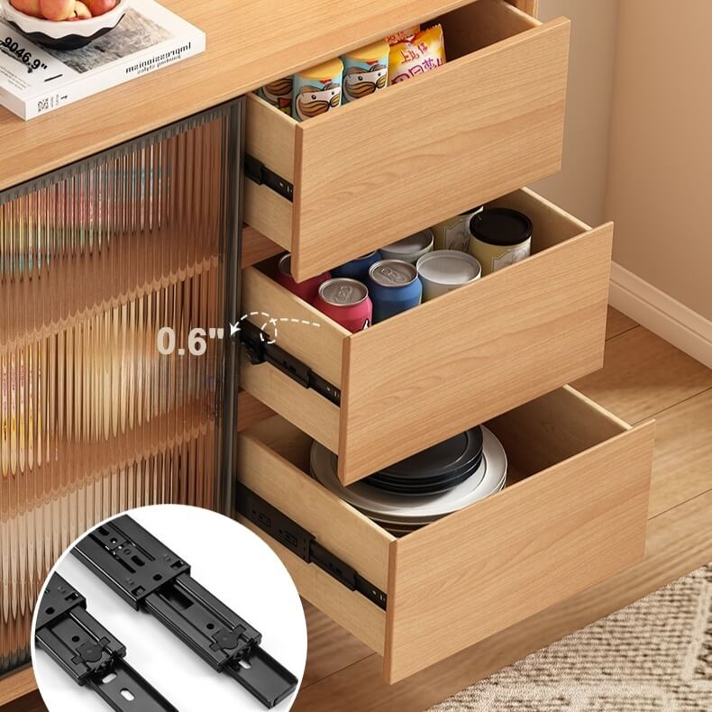 Modern Burlywood Foldable Dining Table With Storage