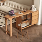 Modern Burlywood Foldable Dining Table With Storage