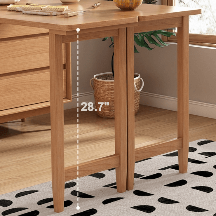 Modern Burlywood Foldable Dining Table With Storage