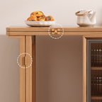 Modern Burlywood Foldable Dining Table With Storage