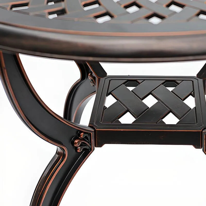 Modern Cast Aluminum Outdoor Rocker and Side Table Set