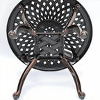 Modern Cast Aluminum Outdoor Rocker and Side Table Set