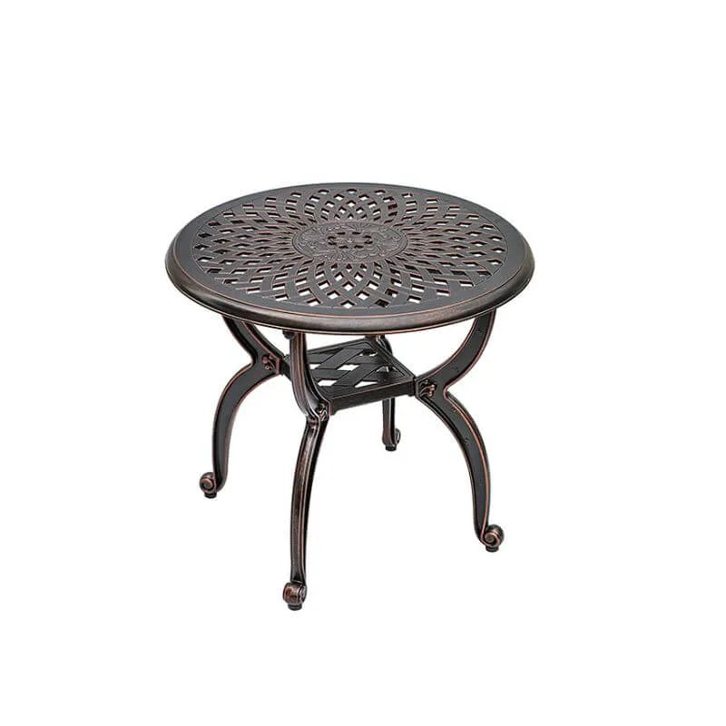 Modern Cast Aluminum Outdoor Rocker and Side Table Set