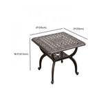 Modern Cast Aluminum Outdoor Rocker and Side Table Set Dimensions