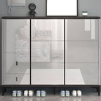 Modern Champagne & Grey Wall-Mounted Shoe Storage Cabinet