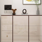 Modern Champagne & Grey Wall-Mounted Shoe Storage Cabinet