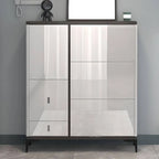 Modern Champagne & Grey Wall-Mounted Shoe Storage Cabinet