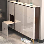Modern Champagne & Grey Wall-Mounted Shoe Storage Cabinet