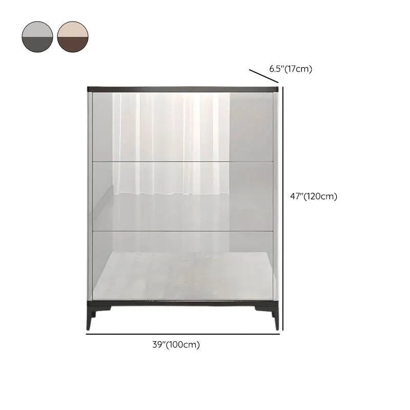 Modern Champagne & Grey Wall-Mounted Shoe Storage Cabinet Dimensions