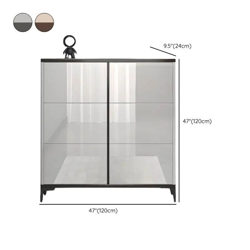 Modern Champagne & Grey Wall-Mounted Shoe Storage Cabinet Dimensions