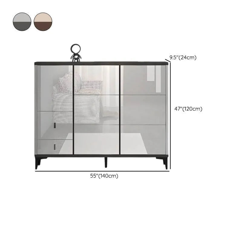 Modern Champagne & Grey Wall-Mounted Shoe Storage Cabinet Dimensions