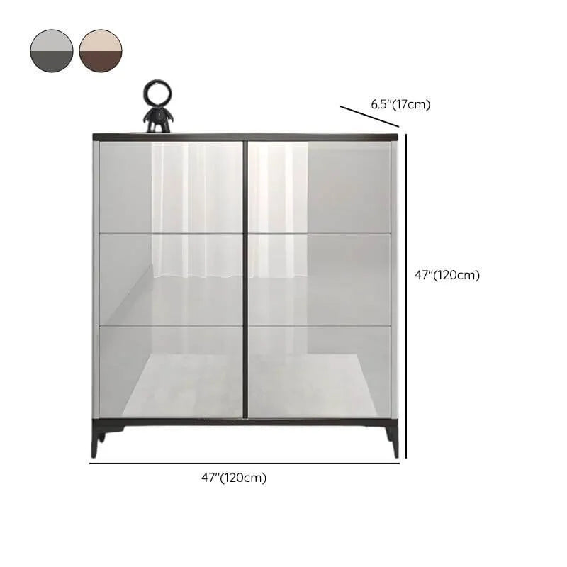 Modern Champagne & Grey Wall-Mounted Shoe Storage Cabinet Dimensions