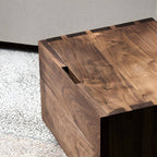 Modern Cherry Wood and Dark Walnut Drawer Storage Nightstand