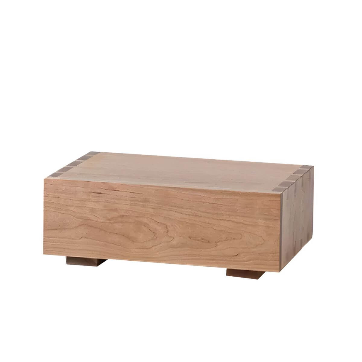 Modern Cherry Wood and Dark Walnut Drawer Storage Nightstand