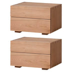 Modern Cherry Wood and Dark Walnut Drawer Storage Nightstand