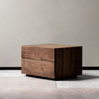 Modern Cherry Wood and Dark Walnut Drawer Storage Nightstand