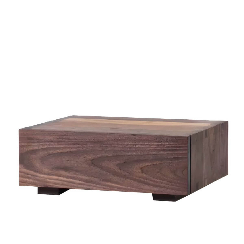 Modern Cherry Wood and Dark Walnut Drawer Storage Nightstand