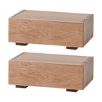 Modern Cherry Wood and Dark Walnut Drawer Storage Nightstand
