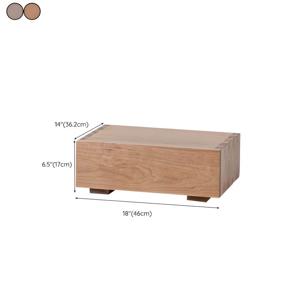 Modern Cherry Wood and Dark Walnut Drawer Storage Nightstand Dimensions