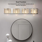 Modern Chrome Crystal 3-Light Flush Mount Bathroom Vanity Light