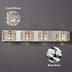 Modern Chrome Crystal 3-Light Flush Mount Bathroom Vanity Light