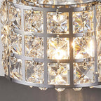 Modern Chrome Crystal 3-Light Flush Mount Bathroom Vanity Light
