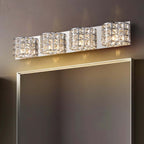 Modern Chrome Crystal 3-Light Flush Mount Bathroom Vanity Light