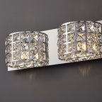 Modern Chrome Crystal 3-Light Flush Mount Bathroom Vanity Light