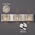 Modern Chrome Crystal 3-Light Flush Mount Bathroom Vanity Light